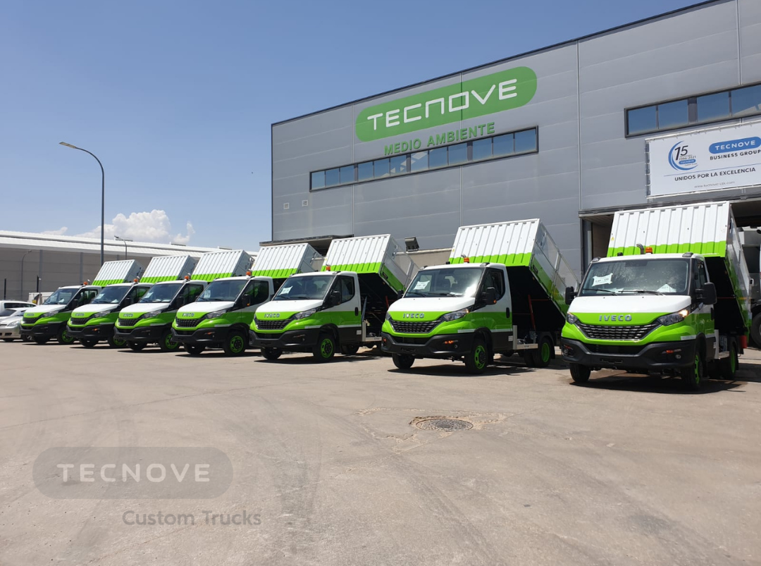 Brigade vehicles at Tecnove Custom Trucks factory.